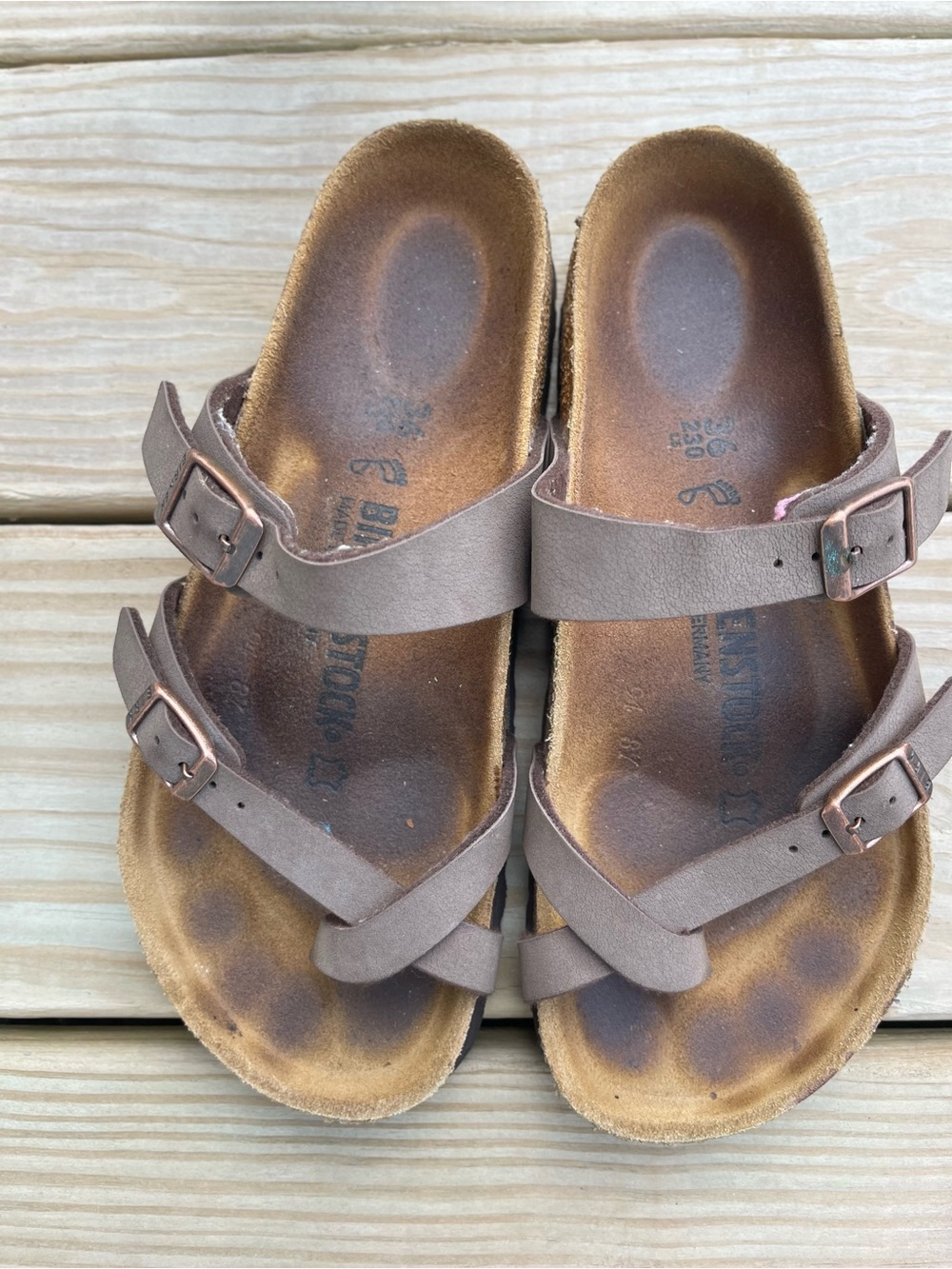 Birkenstock Brown leather Double-Strap Sandals